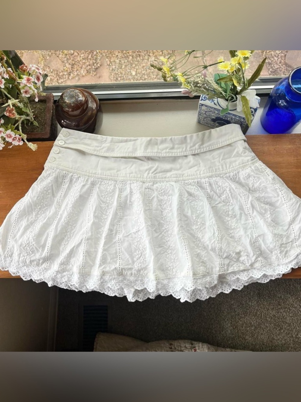 white princess polly fairylike broderie mini skirt